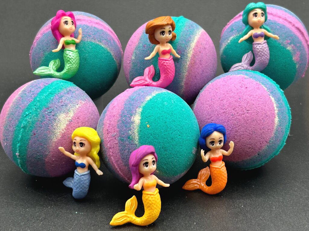 Mermaid Kids Bath Bomb with Mermaid Toy Inside - Berwyn Betty's Bath & Body Shop