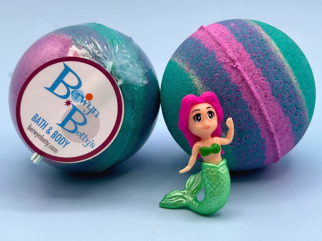 Mermaid Kids Bath Bomb with Mermaid Toy Inside - Berwyn Betty's Bath & Body Shop