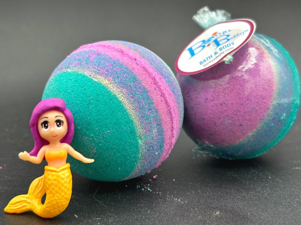 Mermaid Kids Bath Bomb with Mermaid Toy Inside - Berwyn Betty's Bath & Body Shop