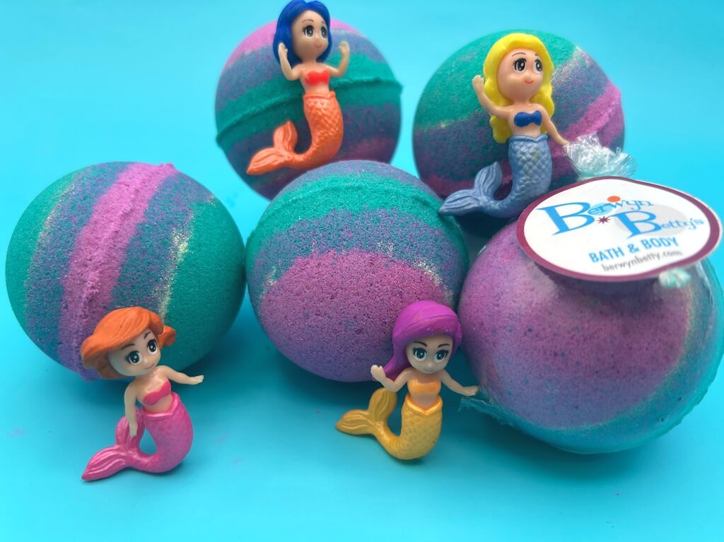 Mermaid Kids Bath Bomb with Mermaid Toy Inside - Berwyn Betty's Bath & Body Shop