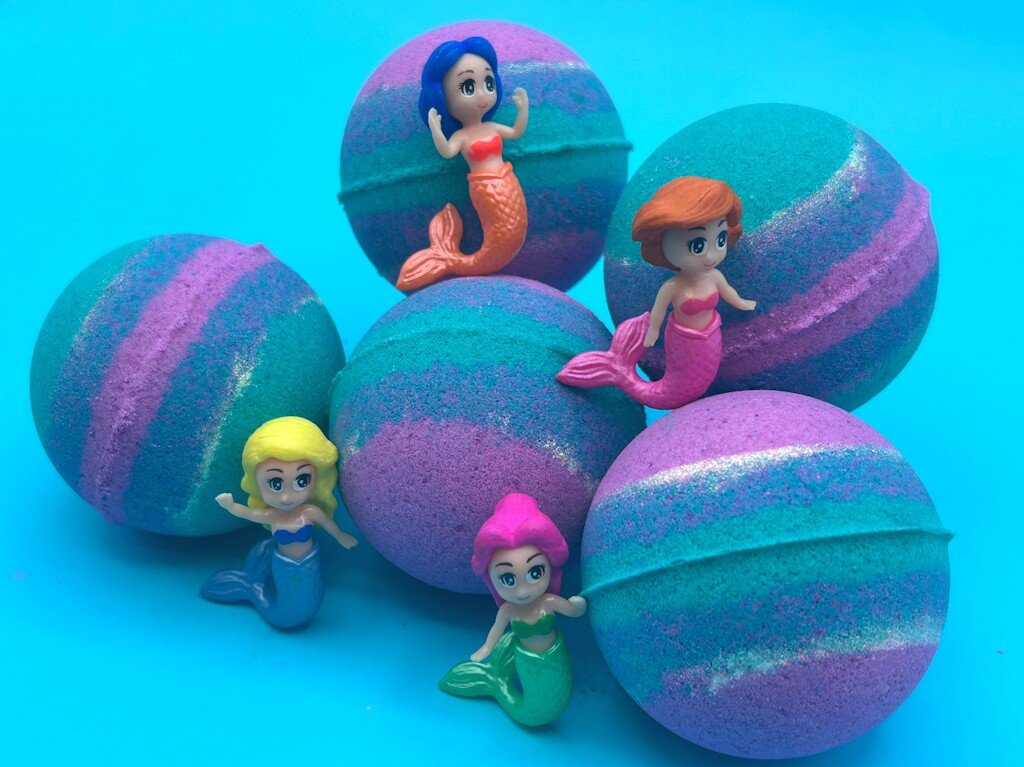 Mermaid Kids Bath Bomb with Mermaid Toy Inside - Berwyn Betty's Bath & Body Shop