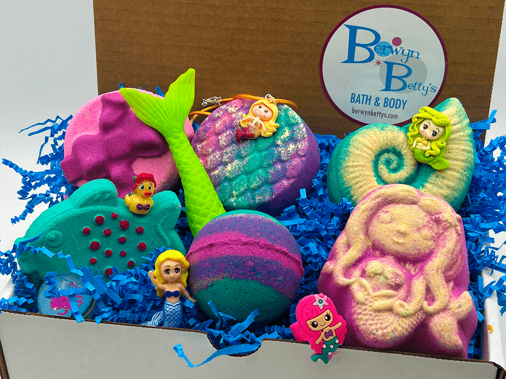 Mermaids Kids Bath Bomb Collection Box– 6 ct - Berwyn Betty's Bath & Body Shop