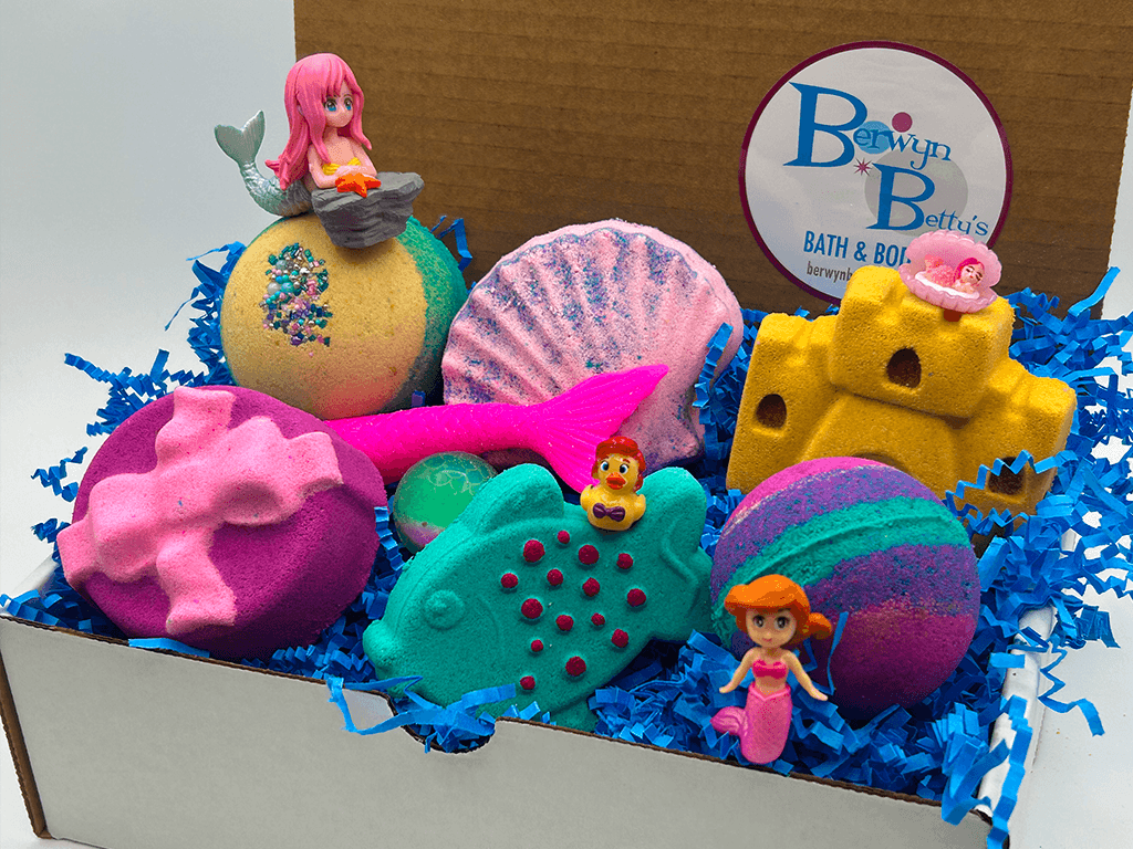 Mermaids Kids Bath Bomb Collection Box– 6 ct - Berwyn Betty's Bath & Body Shop