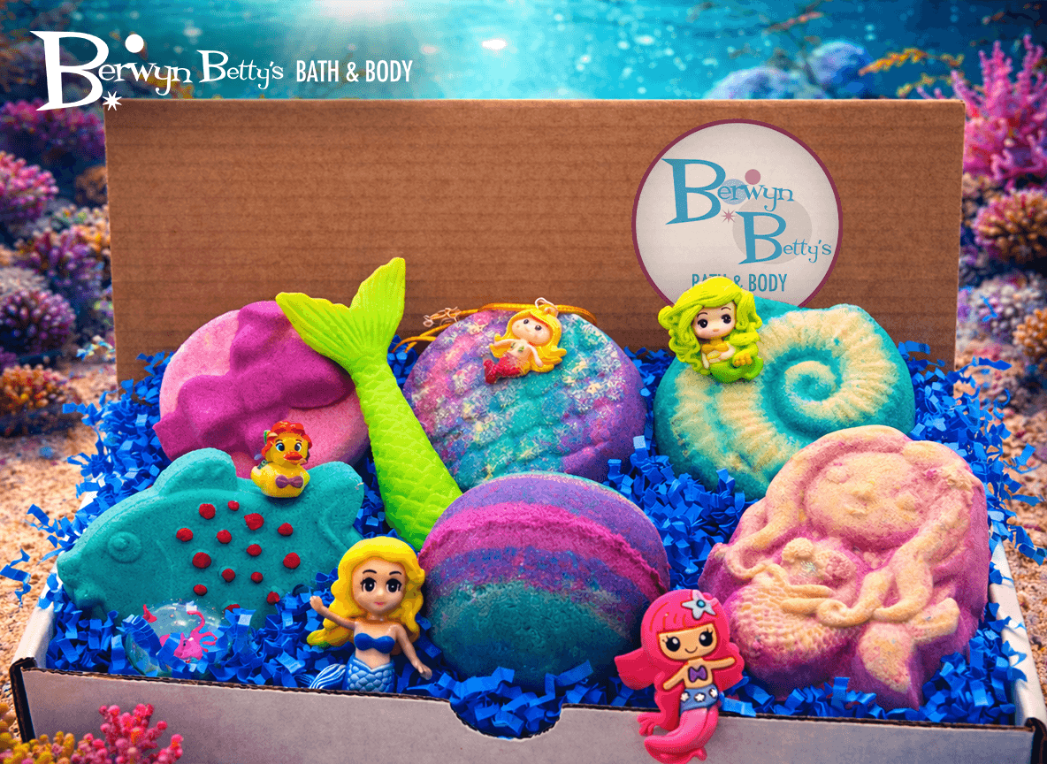 Mermaids Kids Bath Bomb Collection Box– 6 ct - Berwyn Betty's Bath & Body Shop