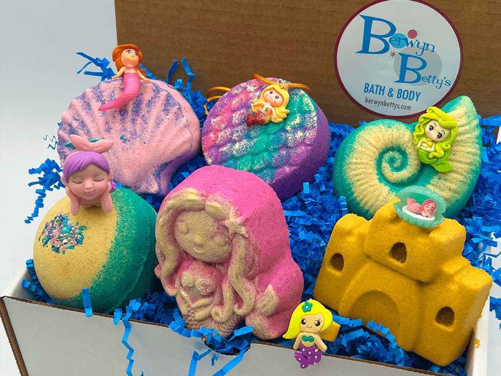 Mermaids Kids Bath Bomb Collection Box– 6 ct - Berwyn Betty's Bath & Body Shop