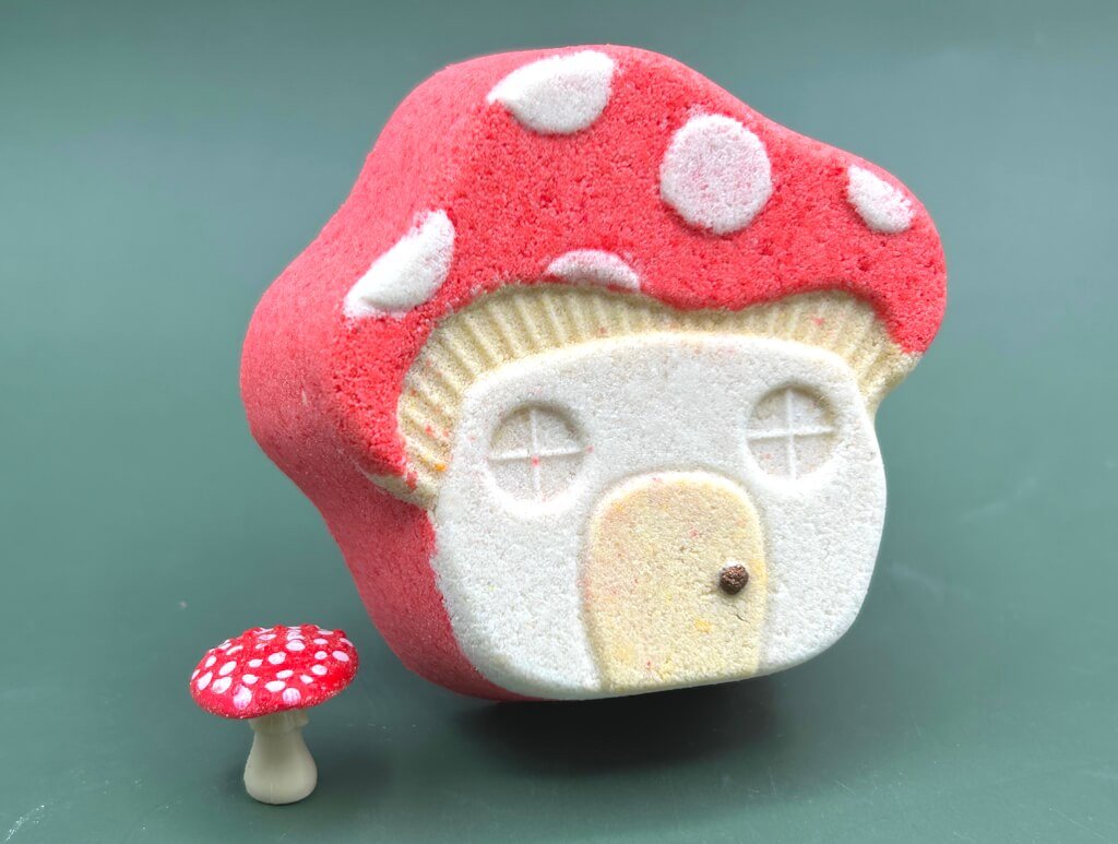 Mushroom Cottage Kids Bath Bomb with Mushroom Fairy Figure Inside - Berwyn Betty's Bath & Body Shop