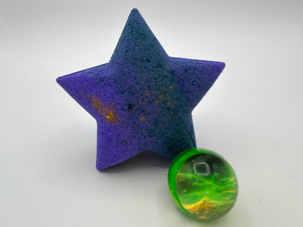 Night Star Kids Bath Bomb with Outer Space Rubber Ball Inside - Berwyn Betty's Bath & Body Shop