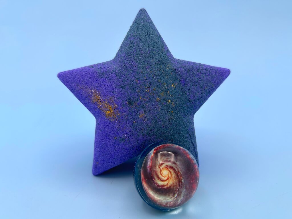 Night Star Kids Bath Bomb with Outer Space Rubber Ball Inside - Berwyn Betty's Bath & Body Shop