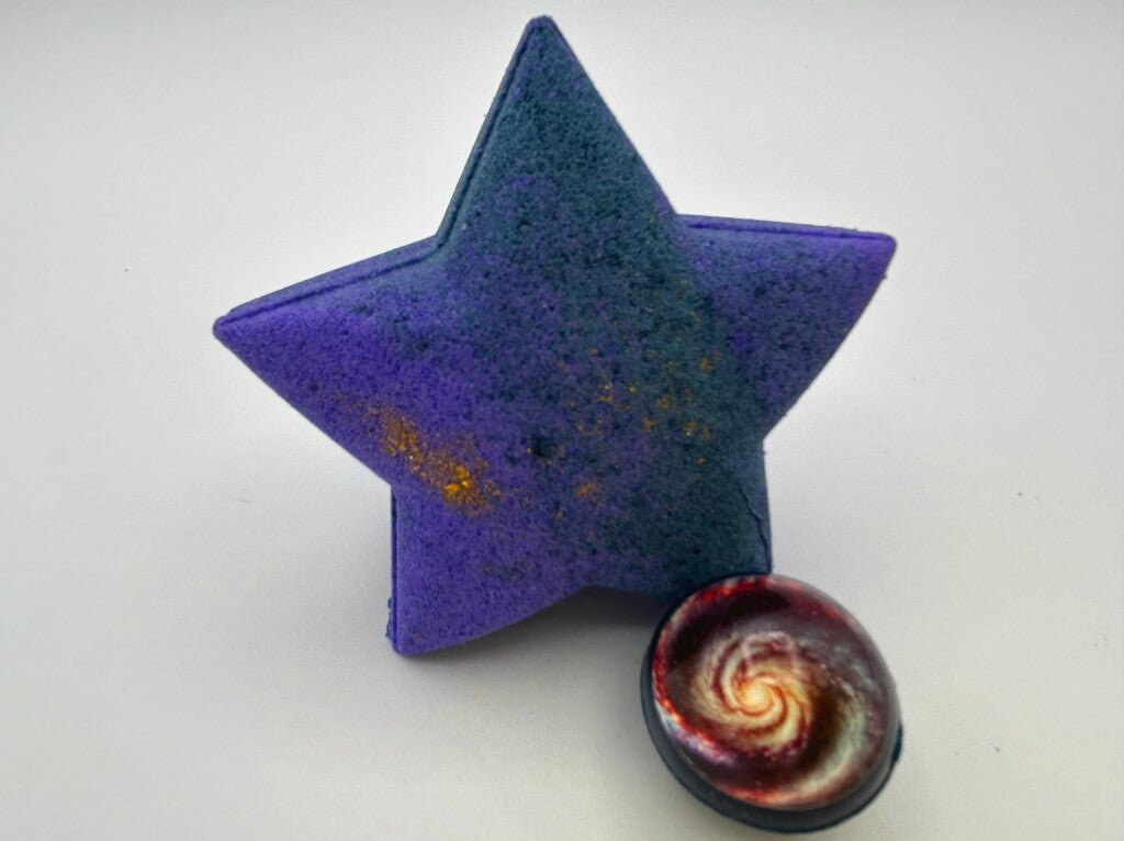 Night Star Kids Bath Bomb with Outer Space Rubber Ball Inside - Berwyn Betty's Bath & Body Shop