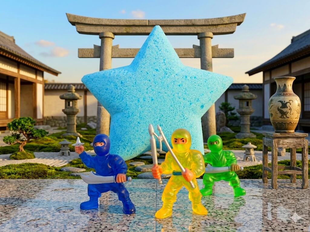 Ninja Star Kids Bath Bomb with Toy Inside - Berwyn Betty's Bath & Body Shop