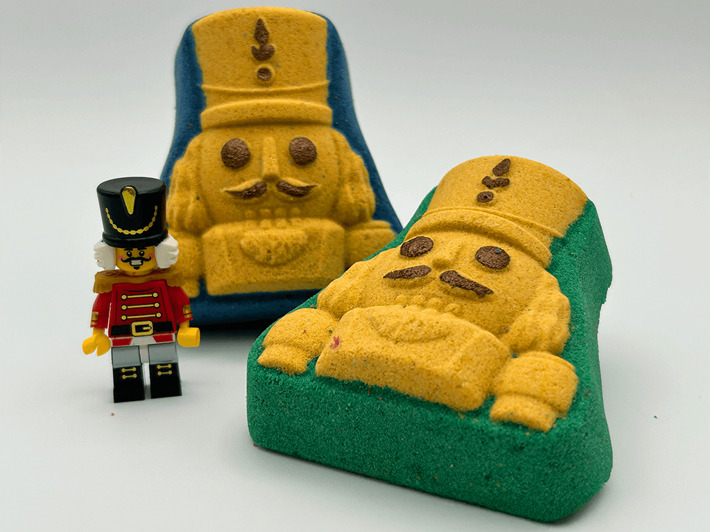 Nutcracker Sugar Cookie Kids Bath Bomb with Nutcracker Minifigure Inside - Berwyn Betty's Bath & Body Shop