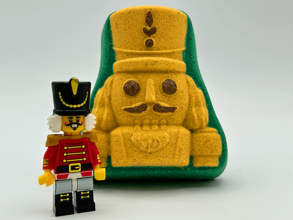 Nutcracker Sugar Cookie Kids Bath Bomb with Nutcracker Minifigure Inside - Berwyn Betty's Bath & Body Shop