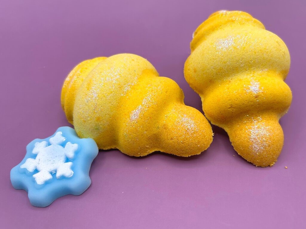 Ornament Kids Bath Bomb with Snowflake Squishy Toy Inside - Berwyn Betty's Bath & Body Shop