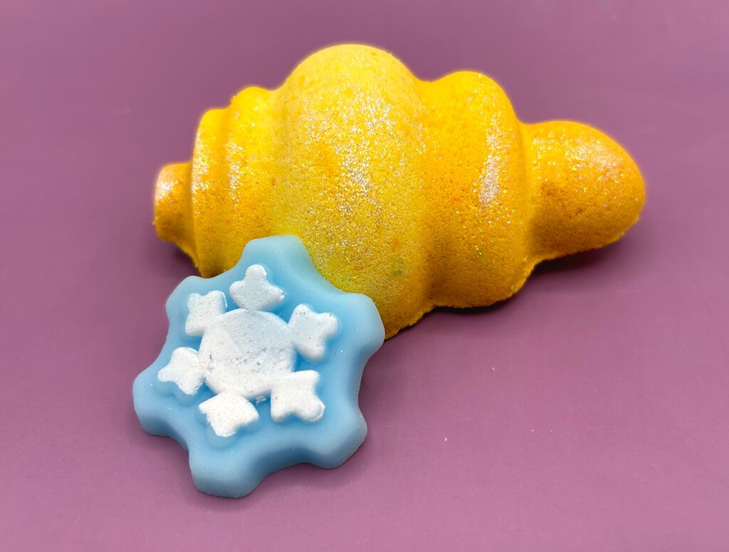 Ornament Kids Bath Bomb with Snowflake Squishy Toy Inside - Berwyn Betty's Bath & Body Shop