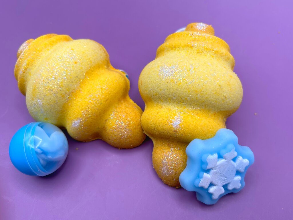 Ornament Kids Bath Bomb with Snowflake Squishy Toy Inside - Berwyn Betty's Bath & Body Shop