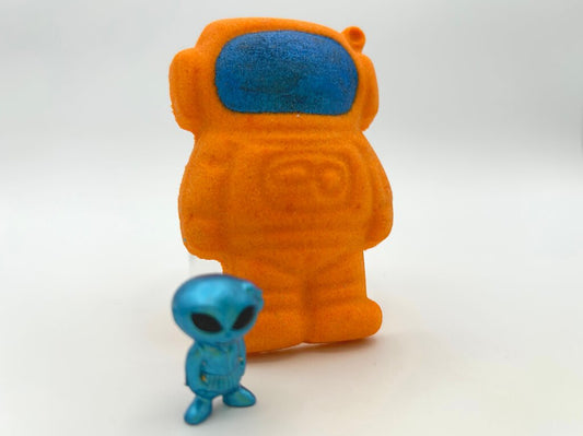 Outer Space Spaceman Kids Bath Bomb with Alien Toy Figure Inside - Berwyn Betty's Bath & Body Shop