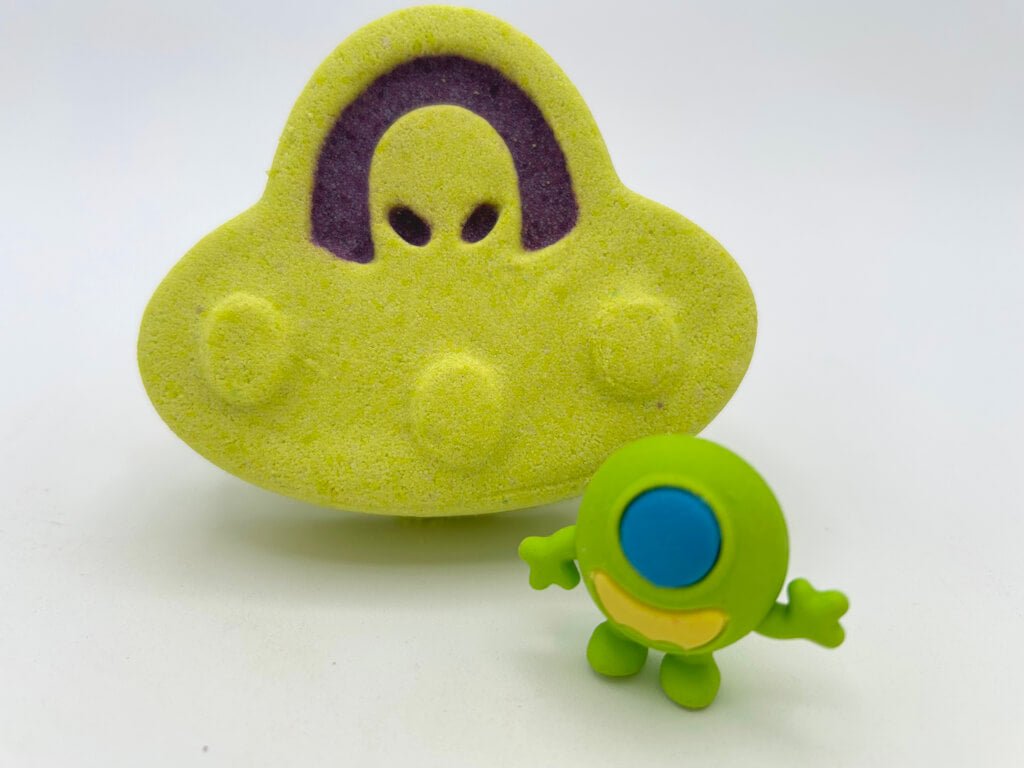 Outer Space UFO Kids Bath Bomb with Outer Space Eraser Toy Inside - Berwyn Betty's Bath & Body Shop