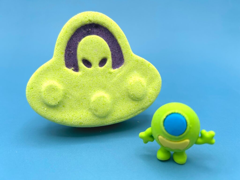 Outer Space UFO Kids Bath Bomb with Outer Space Eraser Toy Inside - Berwyn Betty's Bath & Body Shop