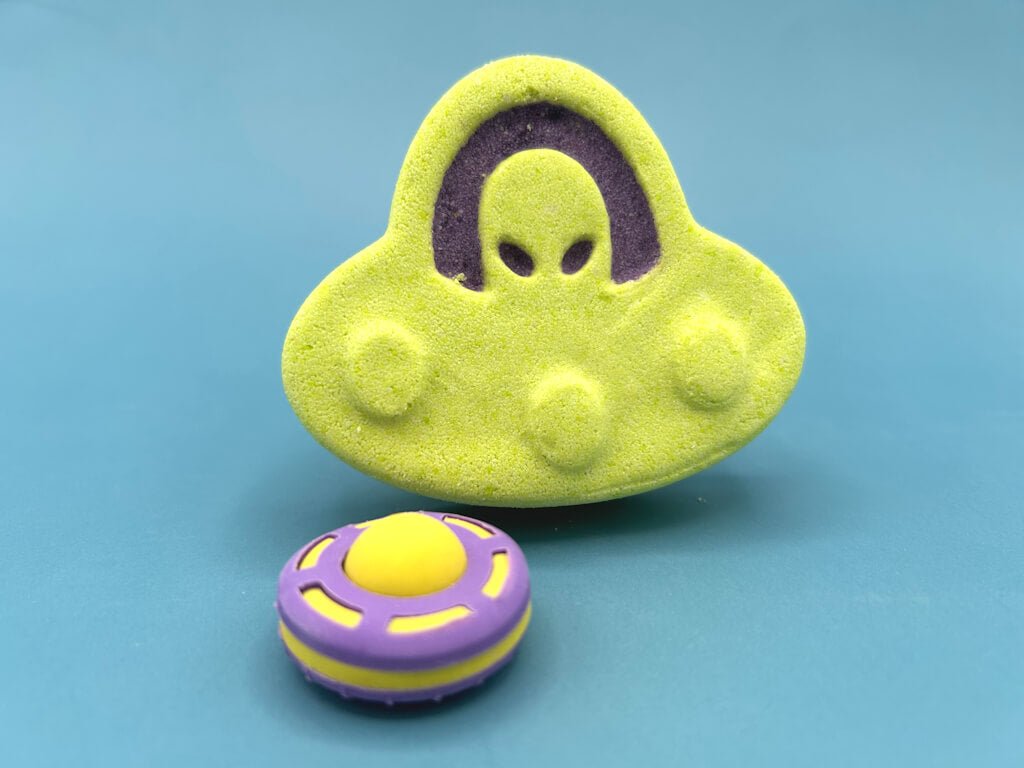 Outer Space UFO Kids Bath Bomb with Outer Space Eraser Toy Inside - Berwyn Betty's Bath & Body Shop