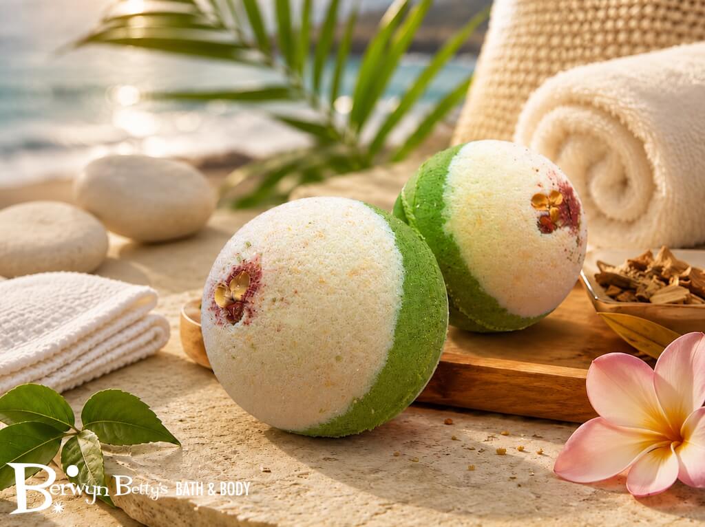 Patchouli & Sandalwood Scented Bath Bombs with Handcrafted Soap Inside - 2 ct - Berwyn Betty's Bath & Body Shop