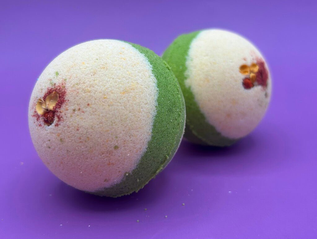 Patchouli & Sandalwood Scented Bath Bombs with Handmade Soap Inside - 2 ct - Berwyn Betty's Bath & Body Shop