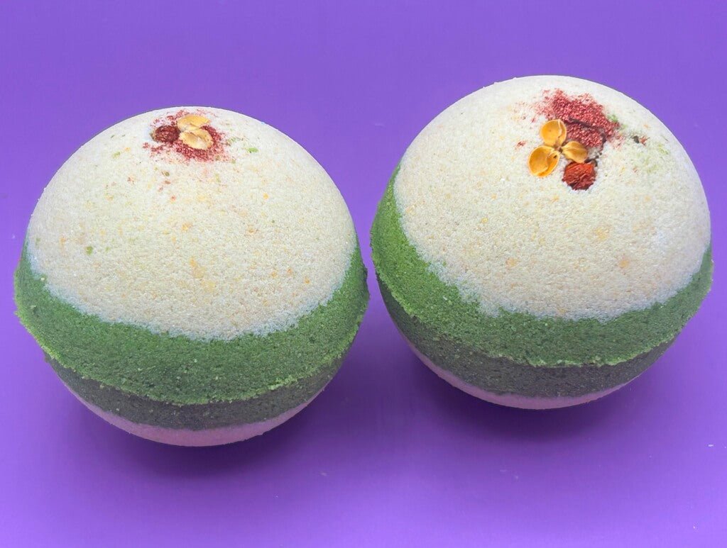 Patchouli & Sandalwood Scented Bath Bombs with Handmade Soap Inside - 2 ct - Berwyn Betty's Bath & Body Shop