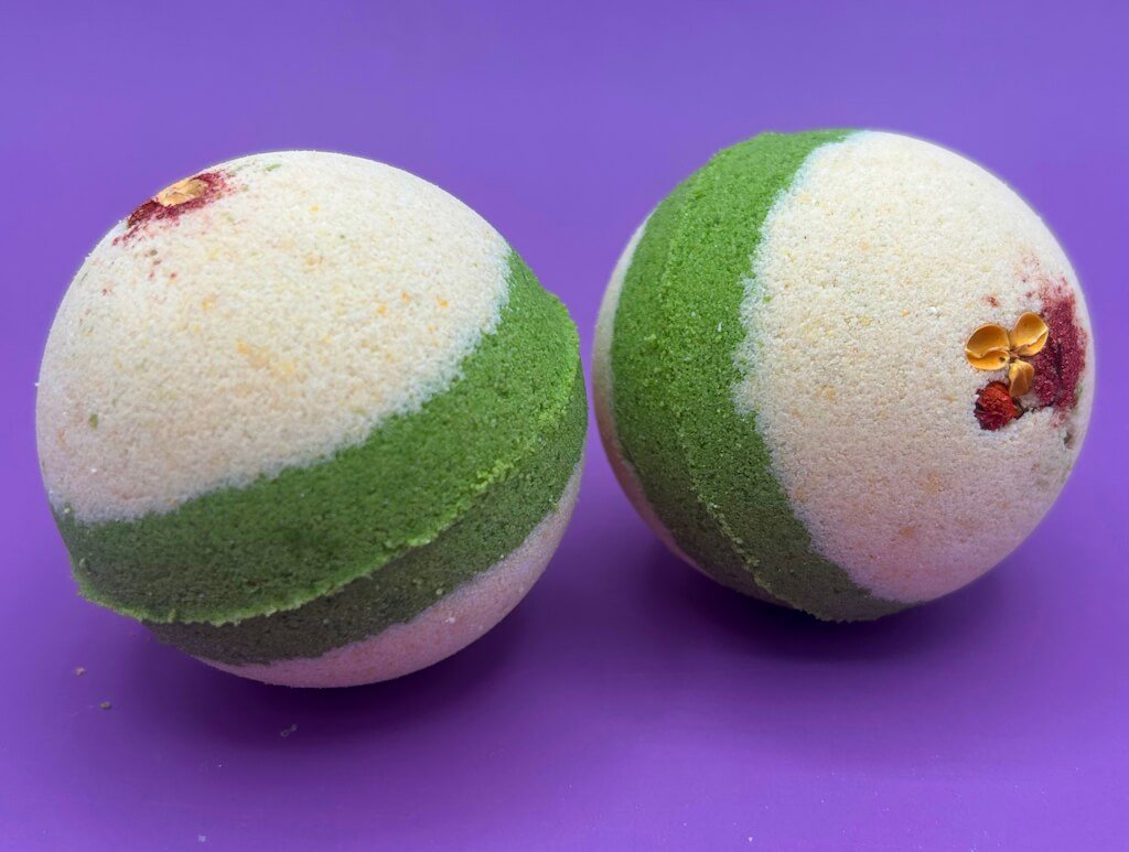 Patchouli & Sandalwood Scented Bath Bombs with Handmade Soap Inside - 2 ct - Berwyn Betty's Bath & Body Shop