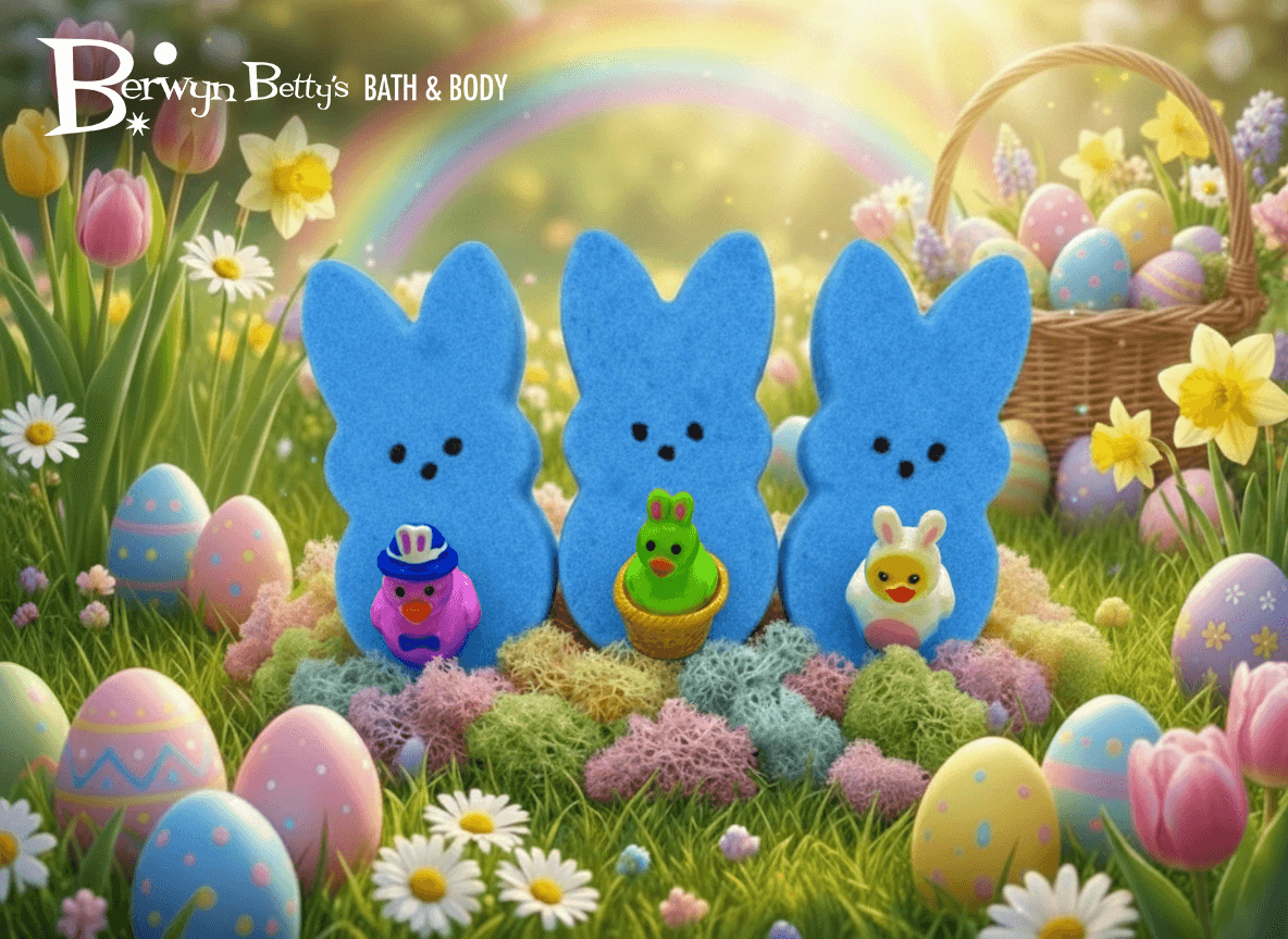Peeps Blue Kids Bath Bombs Gift Pack with Surprise Toys Inside - 3 ct - Berwyn Betty's Bath & Body Shop
