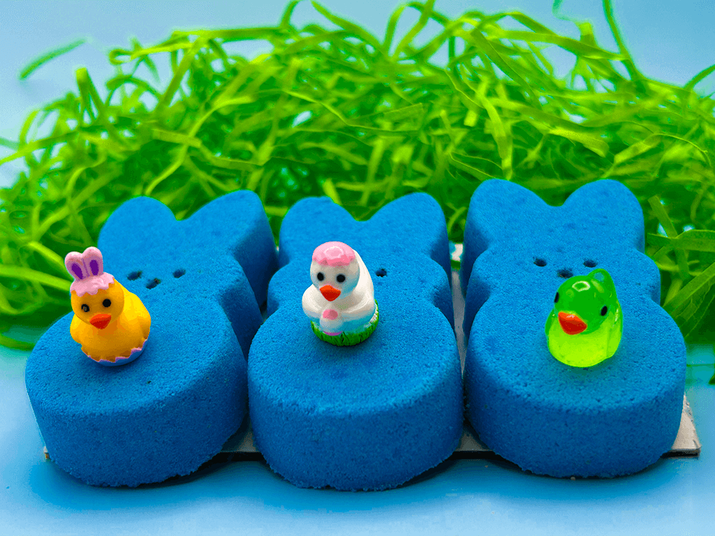 Peeps Blue Kids Bath Bombs Gift Pack with Surprise Toys Inside - 3 ct - Berwyn Betty's Bath & Body Shop