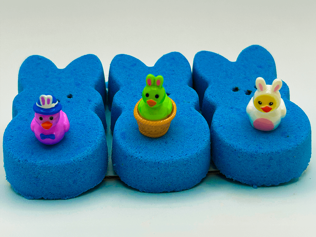 Peeps Blue Kids Bath Bombs Gift Pack with Surprise Toys Inside - 3 ct - Berwyn Betty's Bath & Body Shop