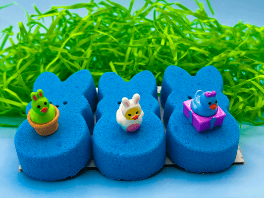 Peeps Blue Kids Bath Bombs Gift Pack with Surprise Toys Inside - 3 ct - Berwyn Betty's Bath & Body Shop
