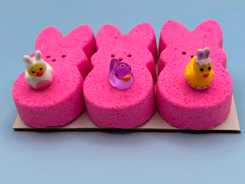Peeps Pink Kids Bath Bomb Gift Pack with Surprise Toys Inside - 3 ct - Berwyn Betty's Bath & Body Shop