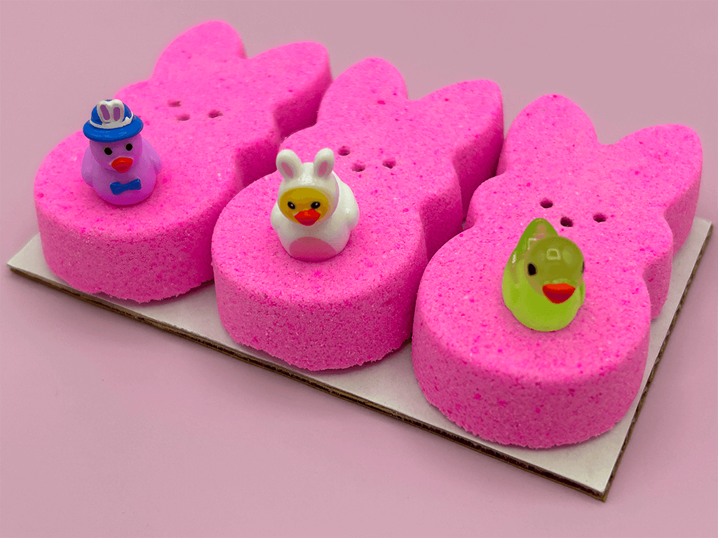 Peeps Pink Kids Bath Bomb Gift Pack with Surprise Toys Inside - 3 ct - Berwyn Betty's Bath & Body Shop