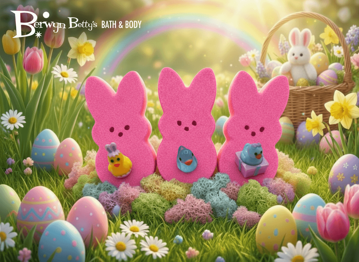 Peeps Pink Kids Bath Bomb Gift Pack with Surprise Toys Inside - 3 ct - Berwyn Betty's Bath & Body Shop