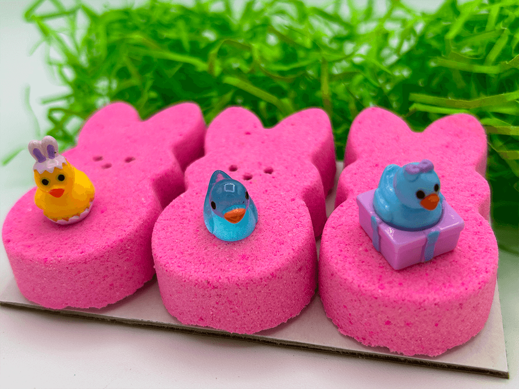 Peeps Pink Kids Bath Bomb Gift Pack with Surprise Toys Inside - 3 ct - Berwyn Betty's Bath & Body Shop