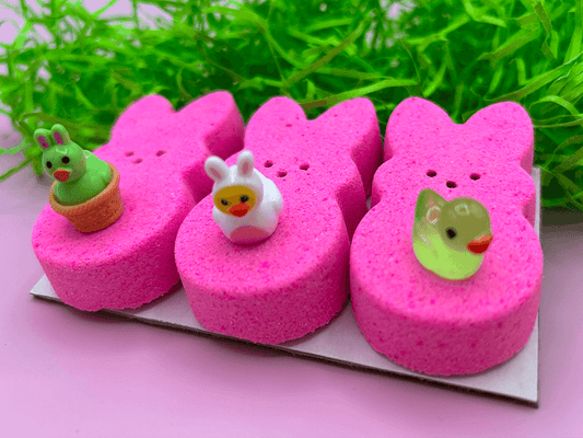 Peeps Pink Kids Bath Bomb Gift Pack with Surprise Toys Inside - 3 ct - Berwyn Betty's Bath & Body Shop