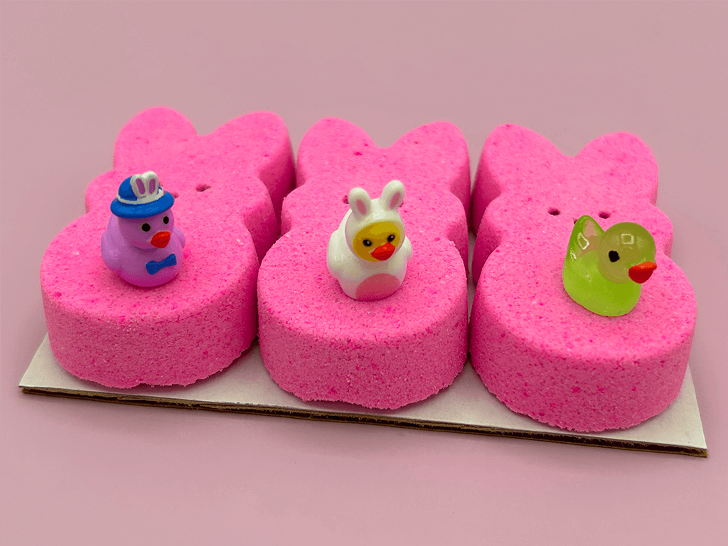 Peeps Pink Kids Bath Bomb Gift Pack with Surprise Toys Inside - 3 ct - Berwyn Betty's Bath & Body Shop
