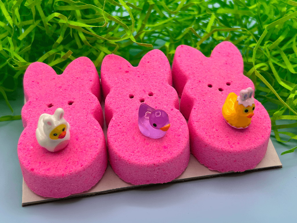 Peeps Pink Kids Bath Bomb Gift Pack with Surprise Toys Inside - 3 ct - Berwyn Betty's Bath & Body Shop