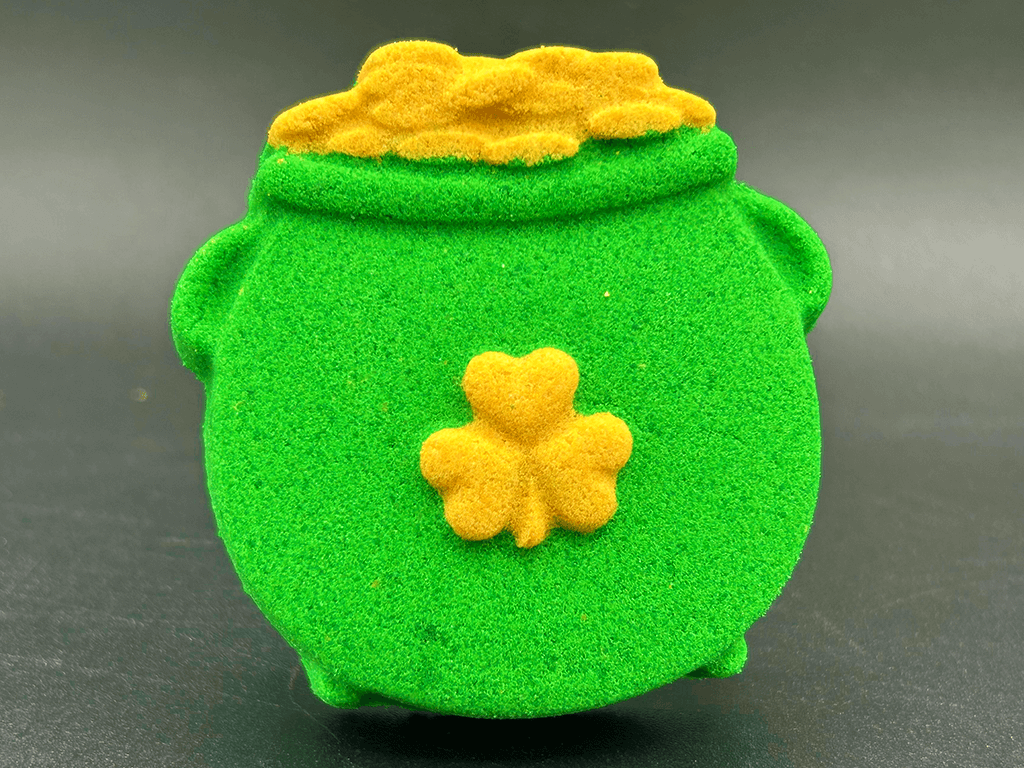 Pot O’Gold Kids Bath Bomb with St Patrick's Gnome Toy Inside - Berwyn Betty's Bath & Body Shop