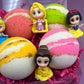 PRINCESS Kids Bath Bomb Gift Box with Toys Inside - 4 ct - Berwyn Betty's Bath & Body Shop