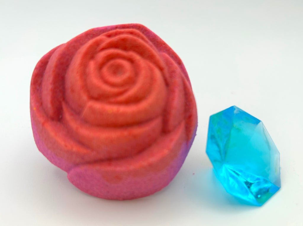 Princess Rose Bath Bomb with Toy Gemstone Inside - Berwyn Betty's Bath & Body Shop