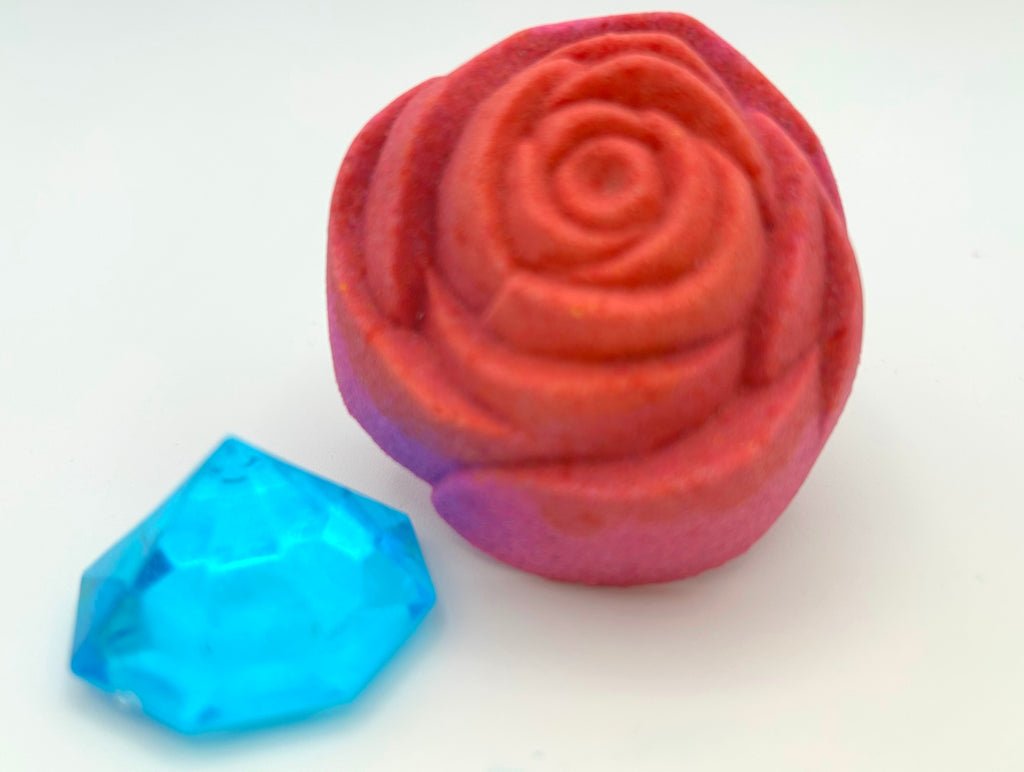 Princess Rose Bath Bomb with Toy Gemstone Inside - Berwyn Betty's Bath & Body Shop