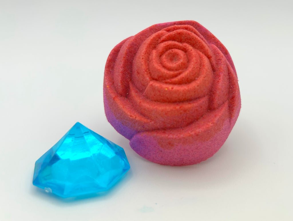 Princess Rose Bath Bomb with Toy Gemstone Inside - Berwyn Betty's Bath & Body Shop