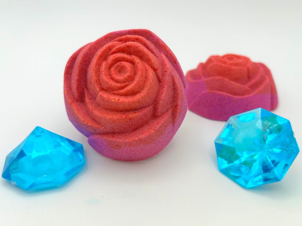 Princess Rose Bath Bomb with Toy Gemstone Inside - Berwyn Betty's Bath & Body Shop