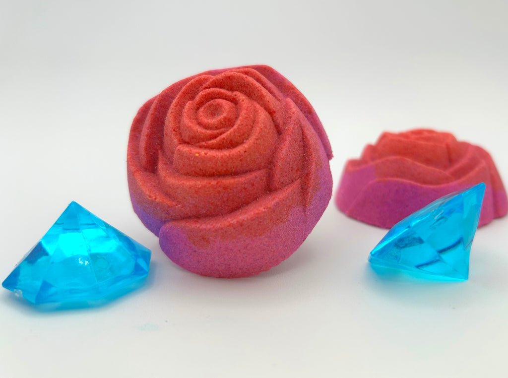 Princess Rose Bath Bomb with Toy Gemstone Inside - Berwyn Betty's Bath & Body Shop