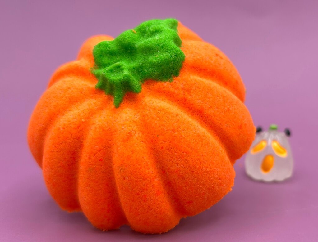 👻 Pumpkin Top Kids Bath Bomb – With Jack - o’ - Lantern Surprise Inside! - Berwyn Betty's Bath & Body Shop