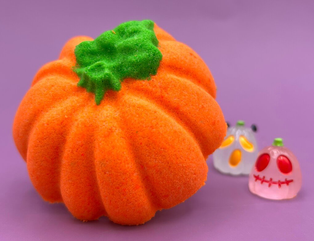 👻 Pumpkin Top Kids Bath Bomb – With Jack - o’ - Lantern Surprise Inside! - Berwyn Betty's Bath & Body Shop