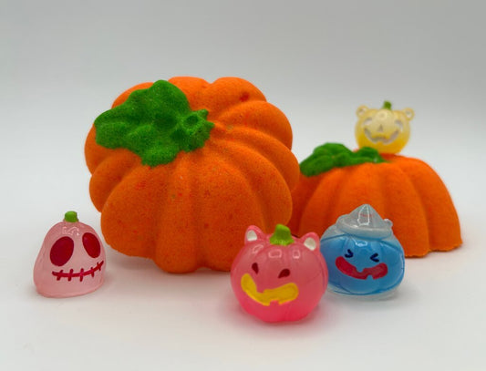 👻 Pumpkin Top Kids Bath Bomb – With Jack - o’ - Lantern Surprise Inside! - Berwyn Betty's Bath & Body Shop