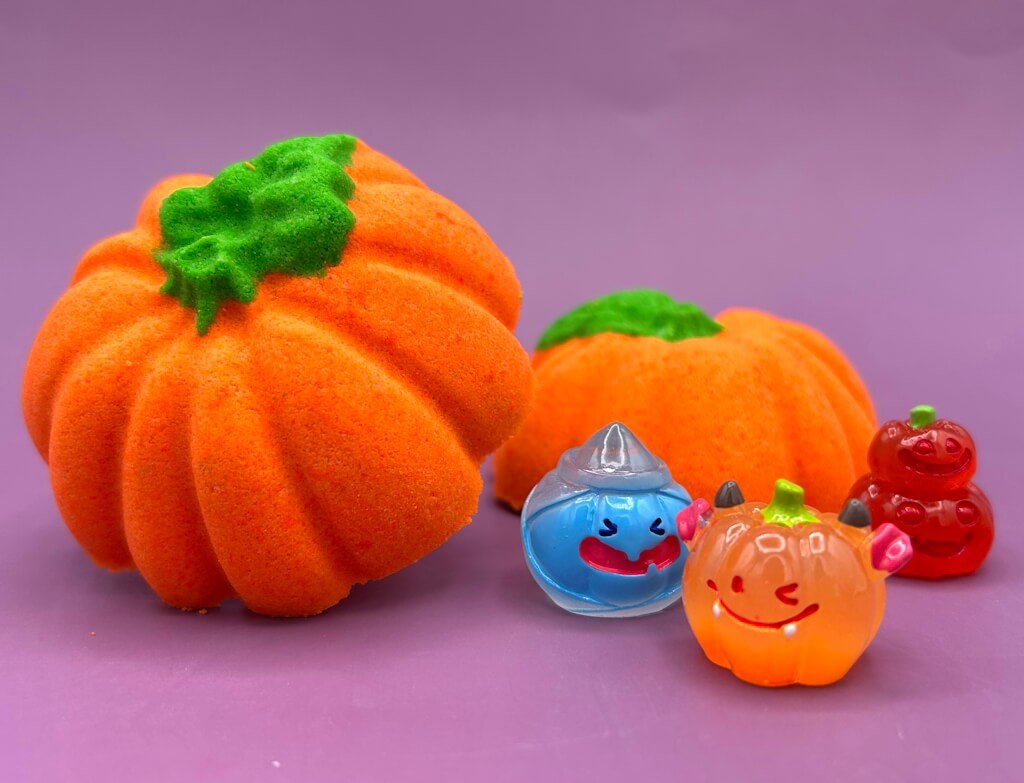 👻 Pumpkin Top Kids Bath Bomb – With Jack - o’ - Lantern Surprise Inside! - Berwyn Betty's Bath & Body Shop
