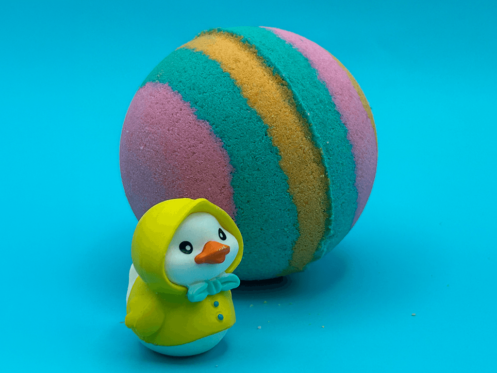 Rainbow Duck Kids Bath Bomb Gift Box with Toy Ducks Inside - 4 ct - Berwyn Betty's Bath & Body Shop